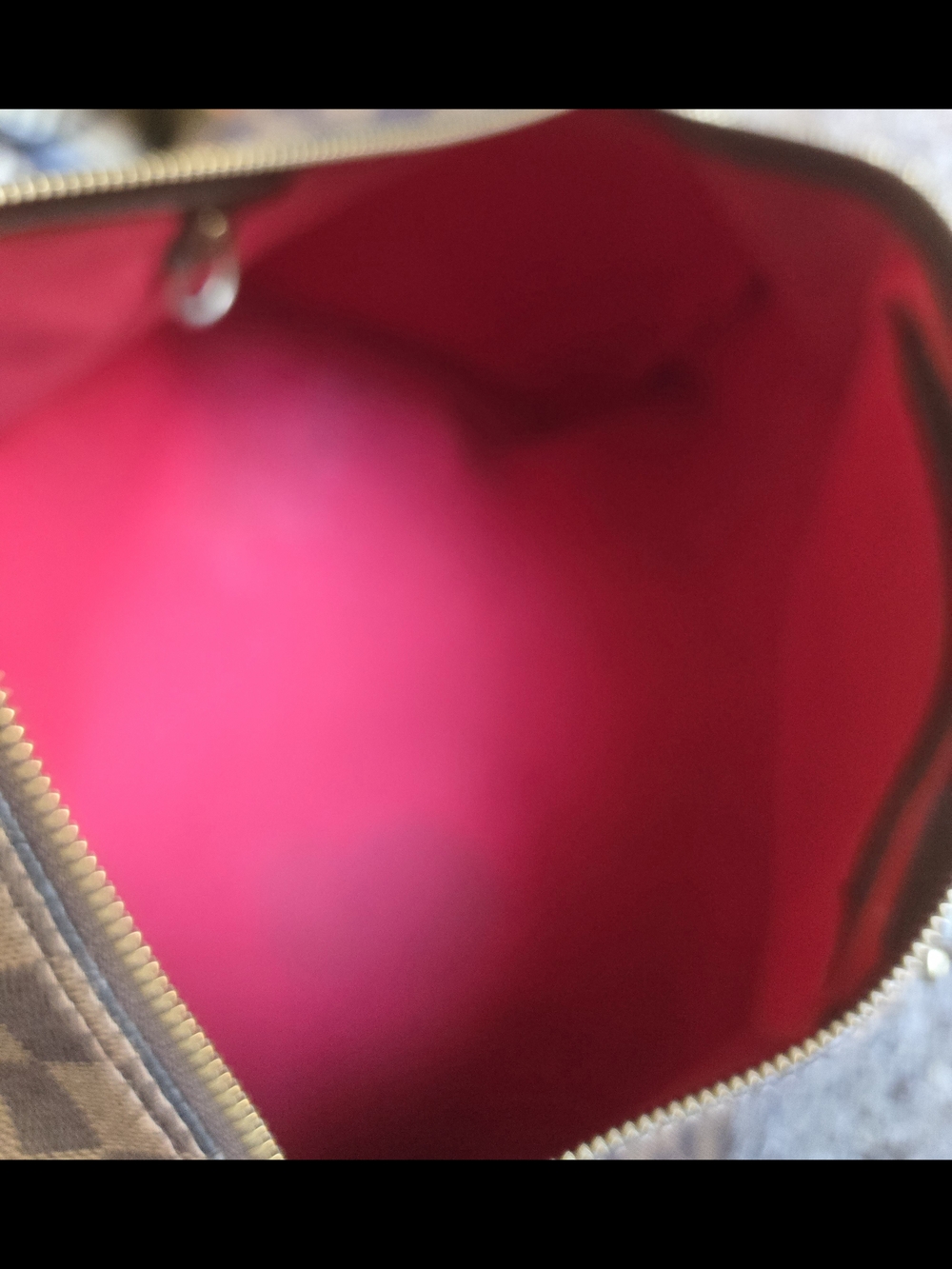Louis Vuitton Red Canvas Interior with Dark Leather Tab - Picture 11 of 13